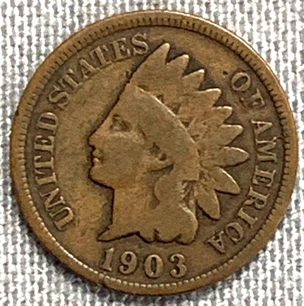One 1903 Indian Head Cent Philadelphia Mint (1 of 2)