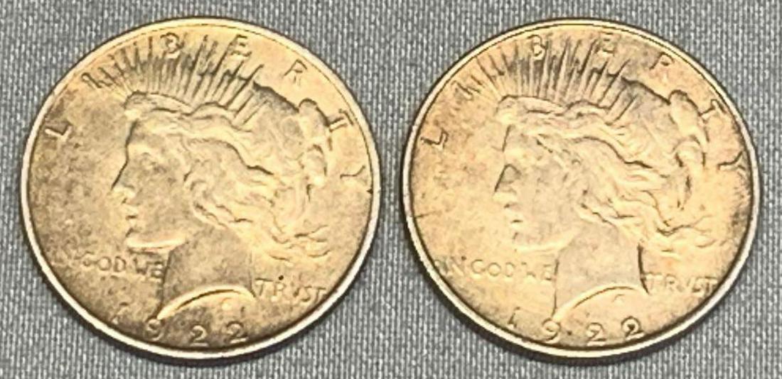 Two 1922 Peace Silver Dollar (1 of 5)