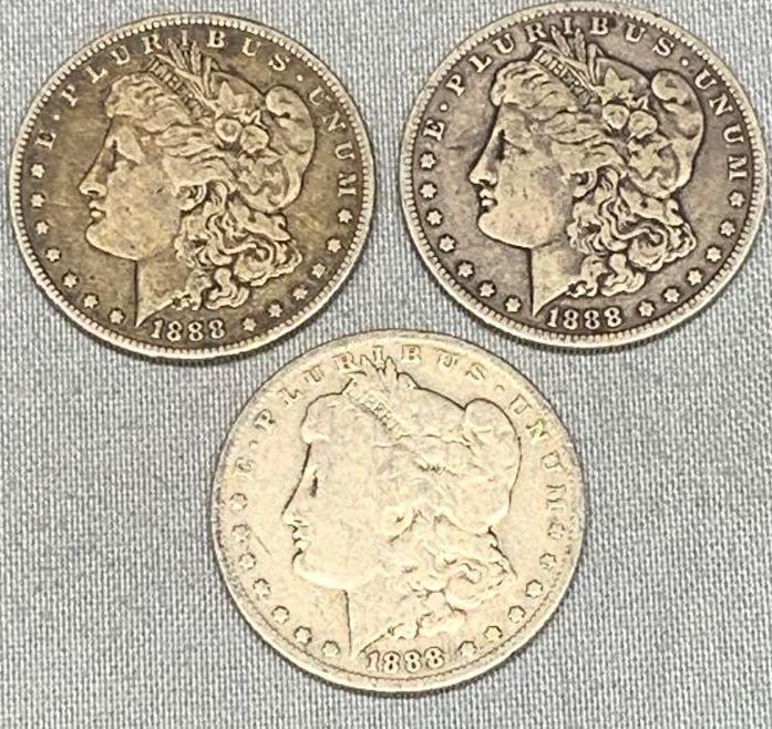 Three 1888-0 Morgan Silver Dollar (1 of 13)
