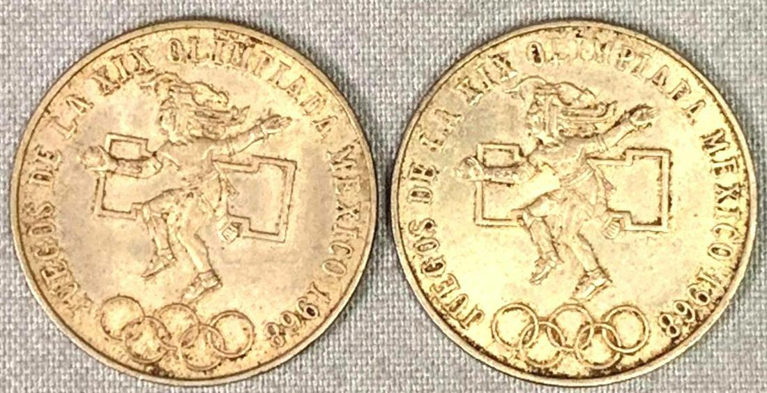 2 1968 Mexican Peso Olympic Coins (1 of 5)