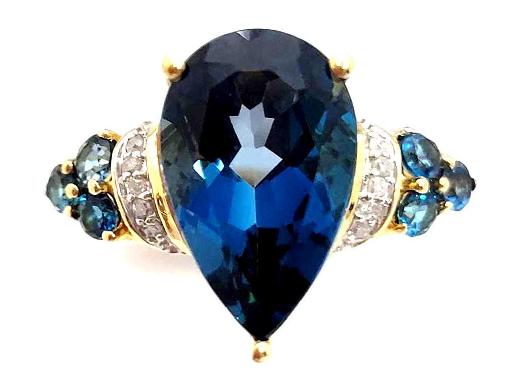 10k London Blue Topaz & Diamond Ring (1 of 2)
