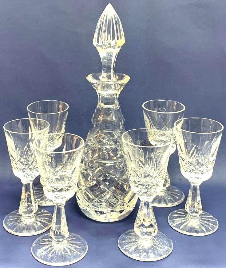 Waterford Crystal Cordials And Decanter Set