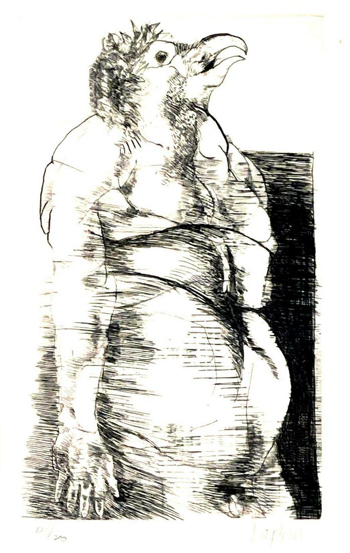 Etching by Leonard Baskin (1922-2000) (1 of 4)