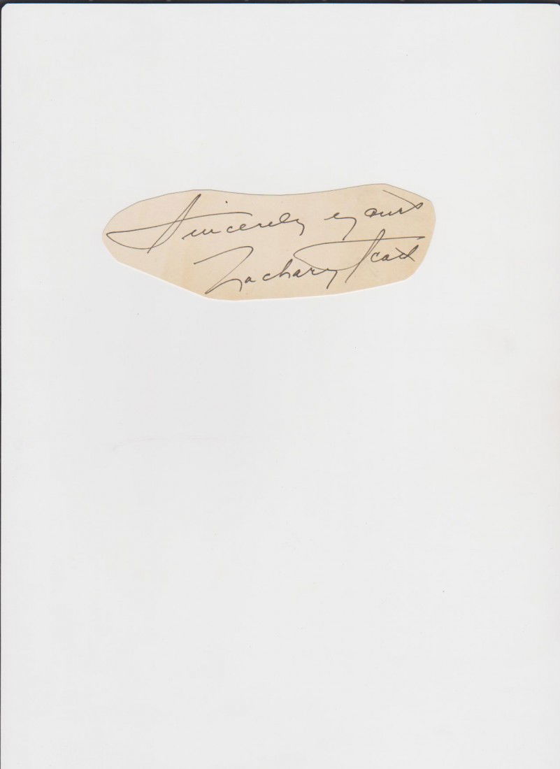 Zachary Scott 1914-1965 Autograph Signature Americ: Zachary Scott 1914-1965 Autograph Signature American Actor, Most notable as his roles as villains & mystery men. 1945-Mildred Pierce, 1949- Flamingo Road, both with Joan Crawford