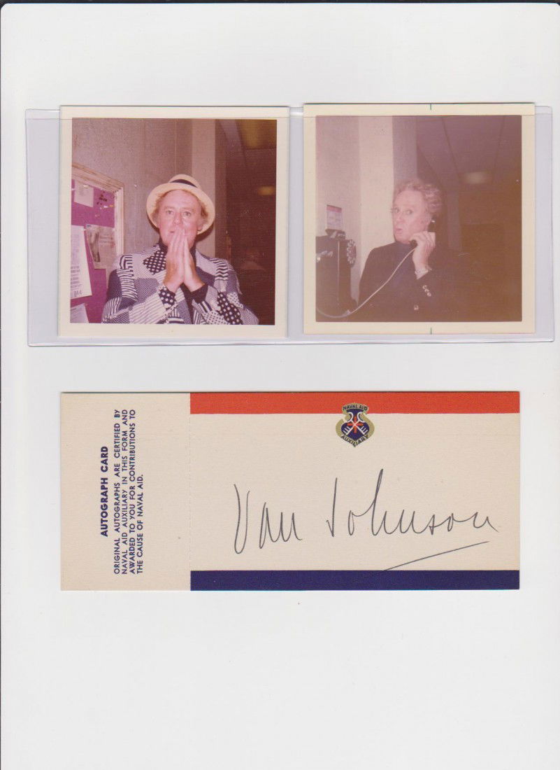Van Johnson 1919-2008, Signed Autograph Card & 2 P: Van Johnson 1919-2008, Signed Autograph Card & 2 Pictures, was an American film and television actor and dancer who was a major star at Metro-Goldwyn-Mayer studios during and after World War II. 1944