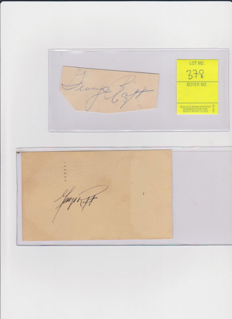 George Raft 1895-1980, Autograph Signature on Post: George Raft 1895-1980, Autograph Signature on Postcard Dated May 14, 1940 & Autograph Signature, was an American film actor and dancer identified with portrayals of gangsters in crime melodramas (mob