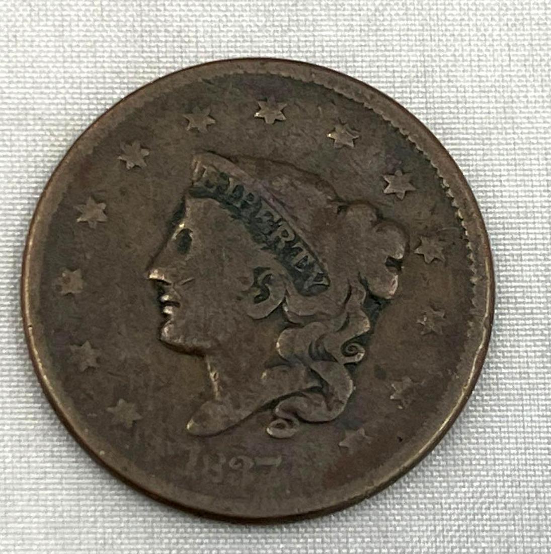 (1)1837 Liberty Matron Penny: (1) 1837 Liberty Matron Penny