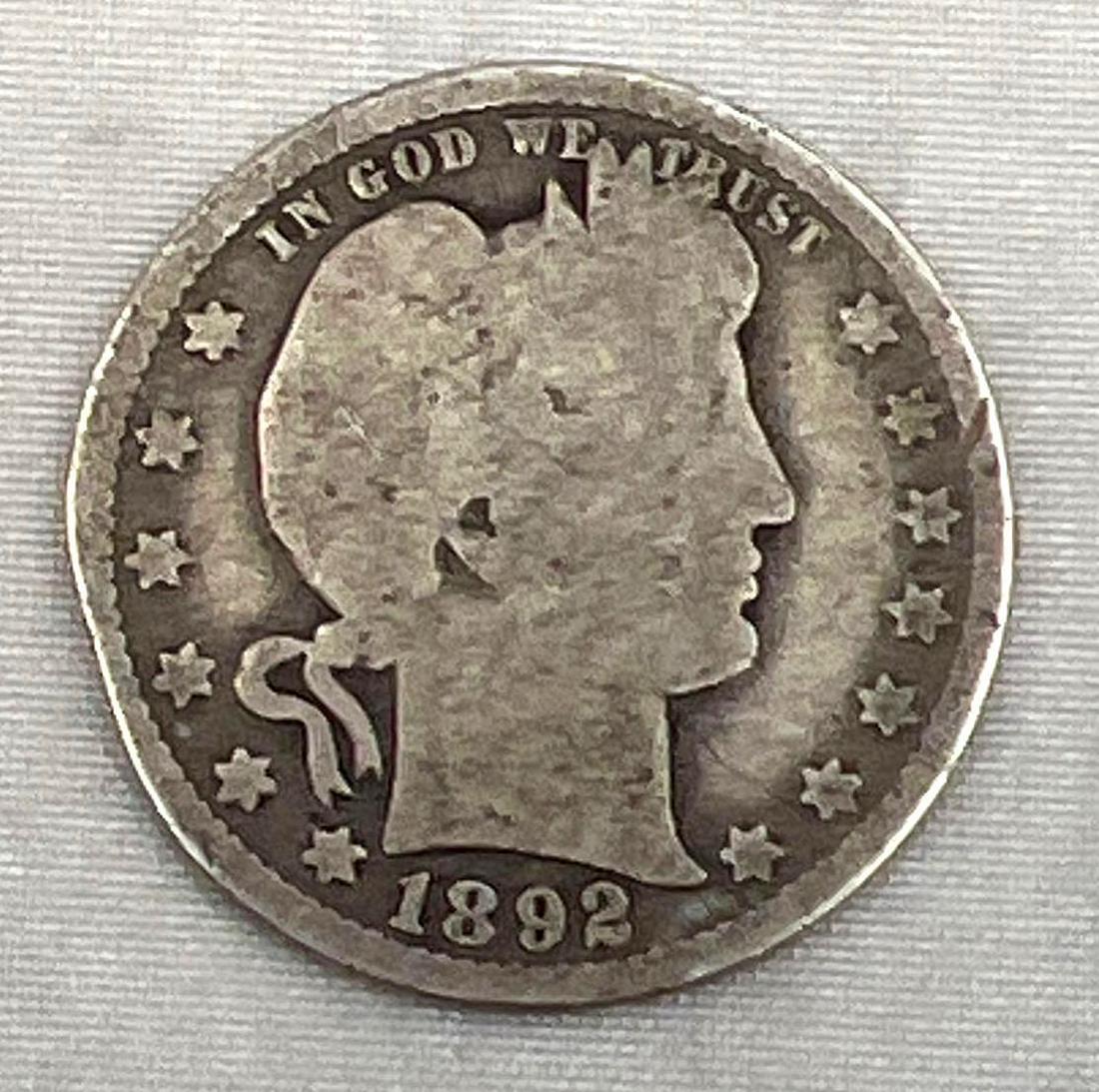 (1)1892 Silver Barber Head Half Dollar (1 of 2)