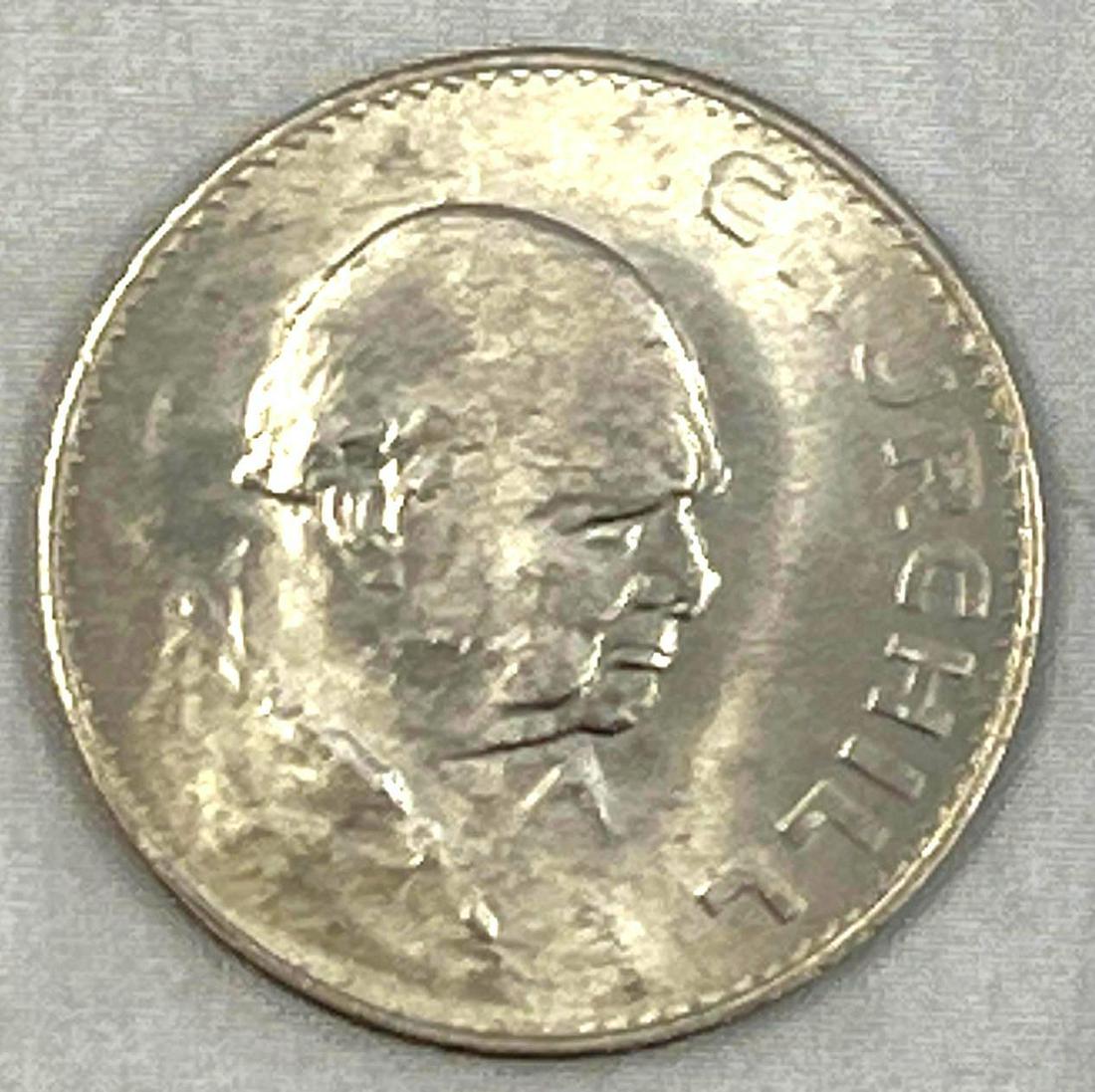 One Silver English Churchill Coin: (1)To Honor The Man Who Helped Lead Great Britain Through World War II, With This Cupro-Nickel 1965 Winston Churchill Coin! After He Passed In 1965, this Churchill Coin Was Issued In His Honor.