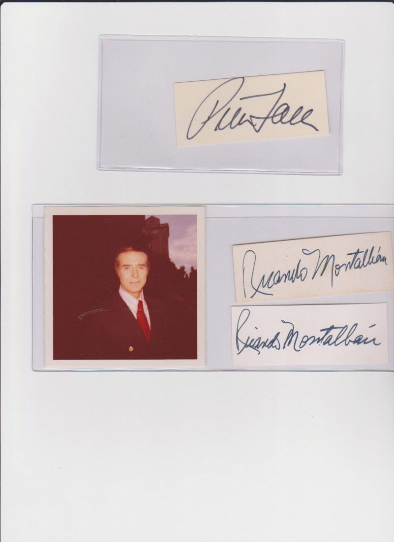 Peter Faulk 1927-2011, Sigature Autograph, American: Peter Faulk 1927-2011, Sigature Autograph, American Actor Best Known as Lt. Columbo in the TV Series Columbo where he won 5 Emmy's; Ricardo Montalban 1920-2009 Mexican born American Actor received an