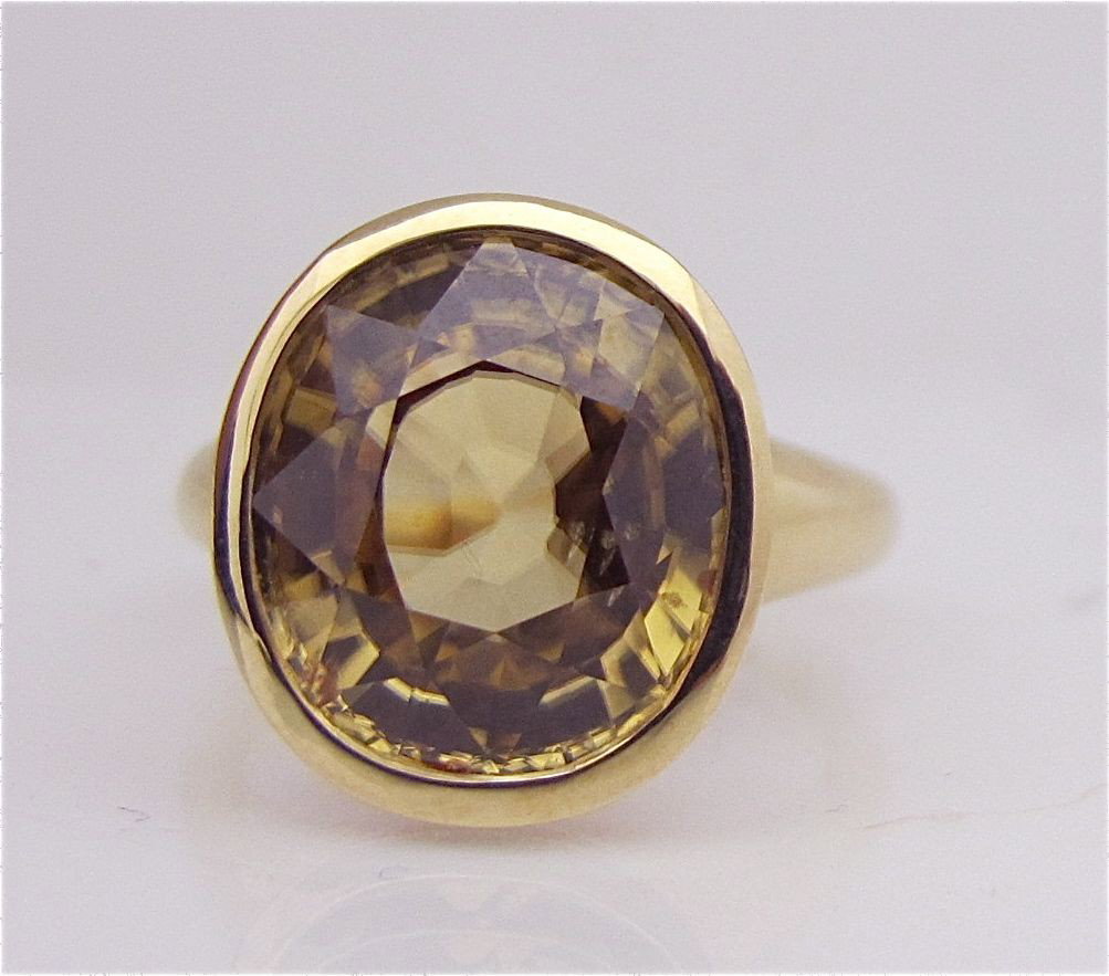 14K Yellow Gold Citrine Ring, Oval Cut Citrine=11.6: 14K Yellow Gold Citrine Ring, Oval Cut Citrine=11.67cts