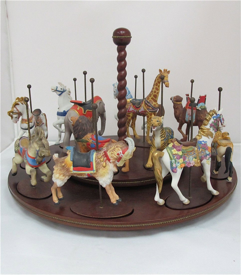 The Treasury of Carousel Art, 12 Authentic Miniature: The Treasury of Carousel Art, 12 Authentic Miniature Reproductions of the Most Magnificent Examples of American Folk Art, Hand Painted Porcelain with 24K Gold Accents from The Franklin Mint