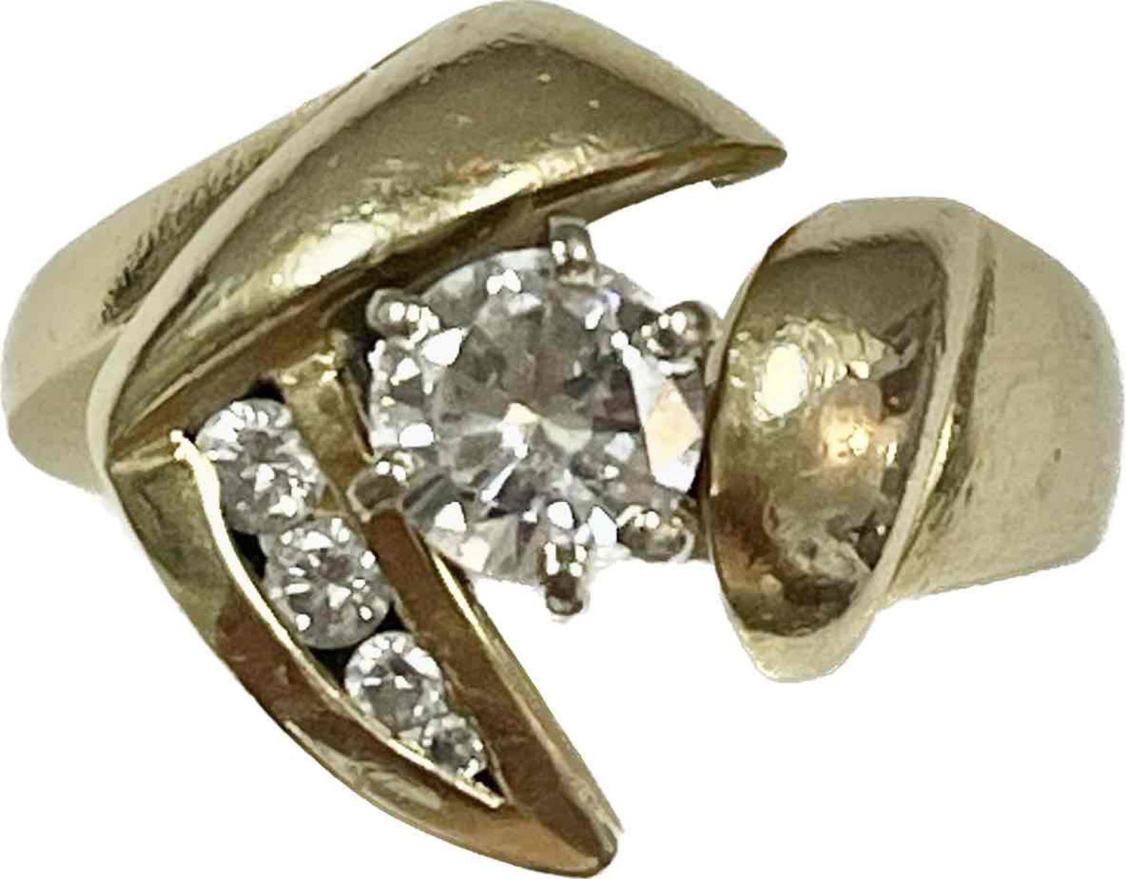 14k Gold Contemporary Diamond Ring (1 of 5)