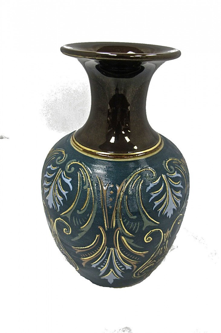 Lovatt Langley Mill, England Leadless Glaze Vase, 8.: Lovatt Langley Mill, England Leadless Glaze Vase, 8.5" high