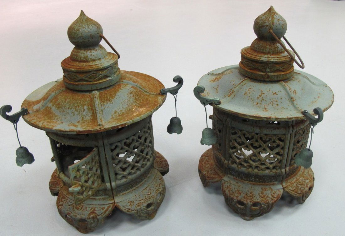 72 Pair of Oriental Cast Iron Lanterns, Fancy Openwork May 05, 2012