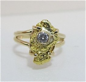 14K Yellow Gold Diamond Ring Diamond= .15cts., 2.5: 14K Yellow Gold Diamond Ring Diamond= .15cts., 2.57dwt