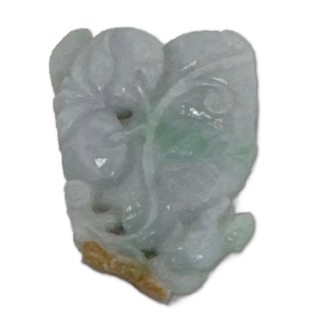 Asian Carved Lavender Jadeite Fruit Pendant: Asian Carved Lavender Jadeite Fruit Pendant 1.25"x2"