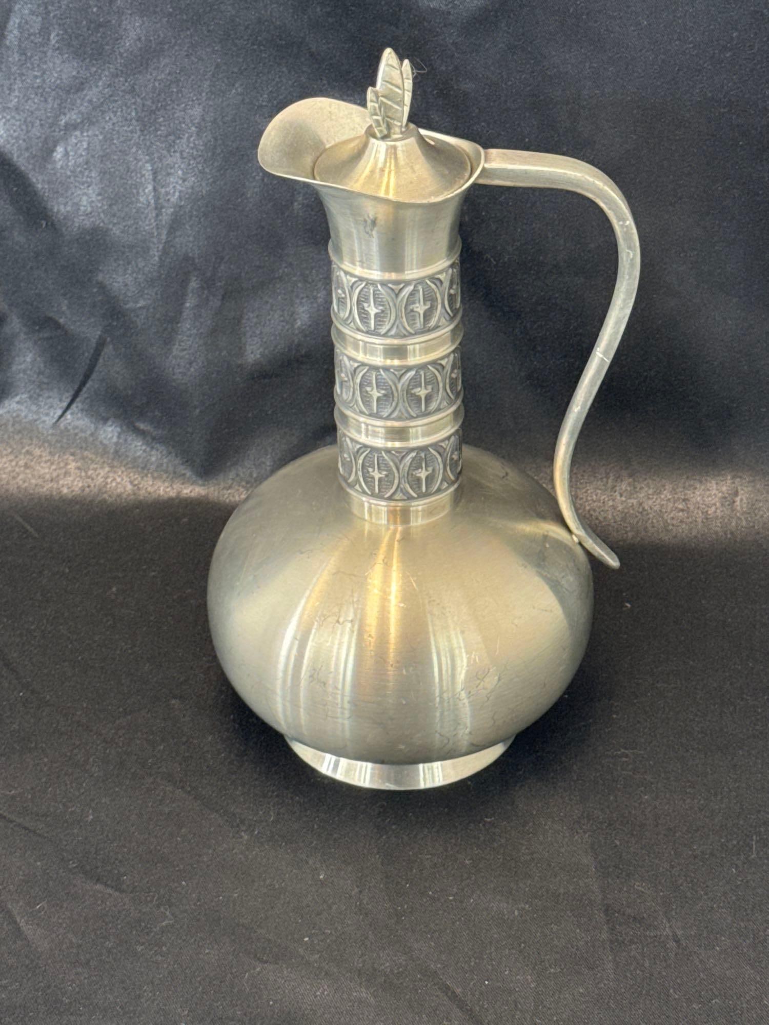 Vintage Haugrud Pewter Flagon Carafe: Vintage Haugrud Pewter Flagon Carafe Mid-Century, Norway