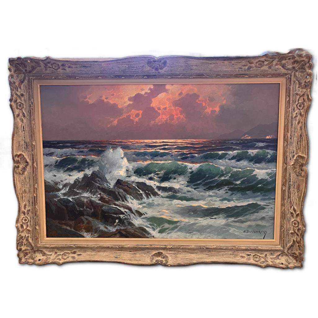 Sunset on the Ocean by Alex Dzigurski Oil on Canvas (1 of 1)
