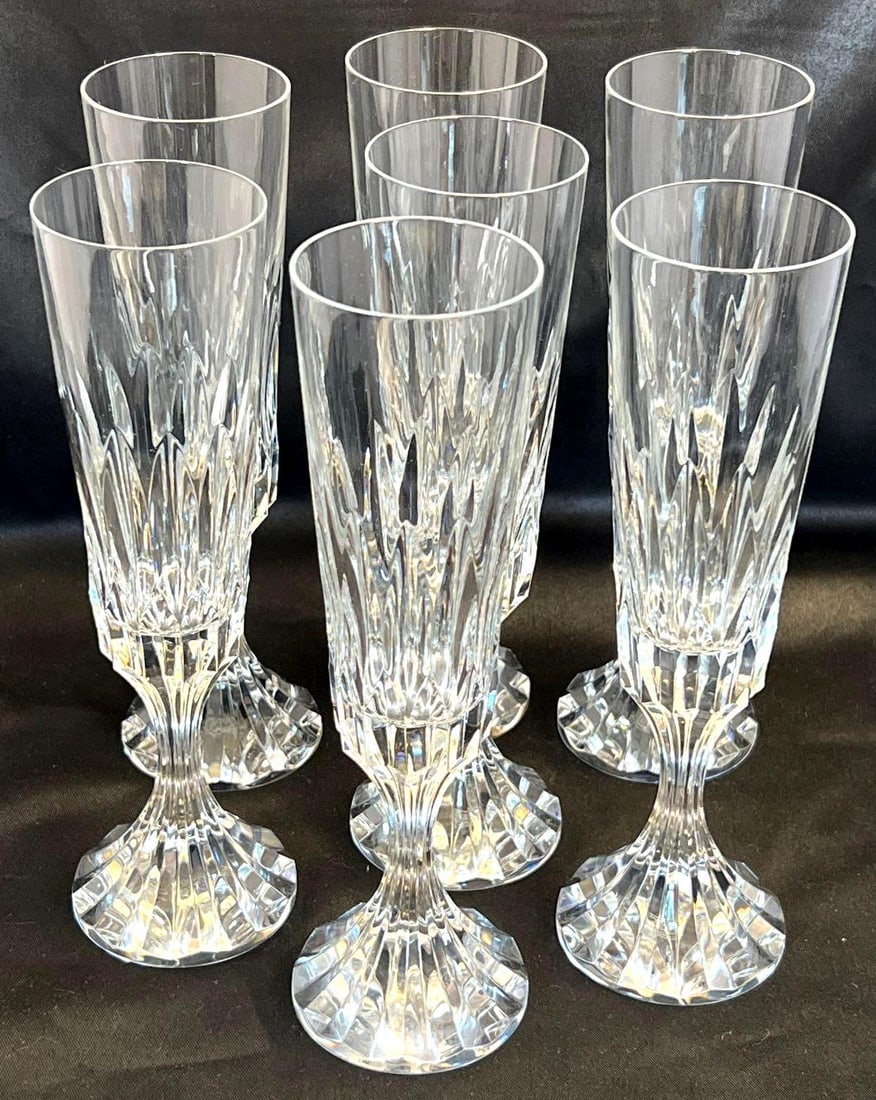 Seven French Baccarat Assas Champagne Flutes (1 of 2)