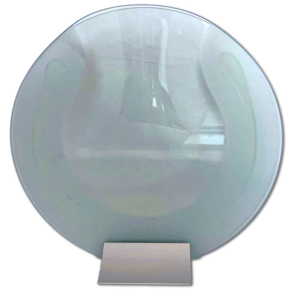 Clear Etched Art Glass Oval Vase: Clear Etched Art Glass Oval Vase 12 1/2" H x 13"W