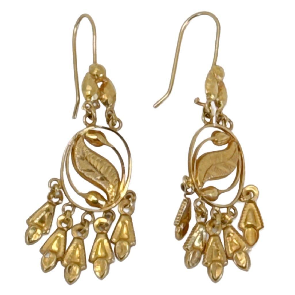 Vintage Persian 18k Gold Bohemian Earrings: Vintage Persian 18k Gold Bohemian Earrings, 4.83dwt, 2.5