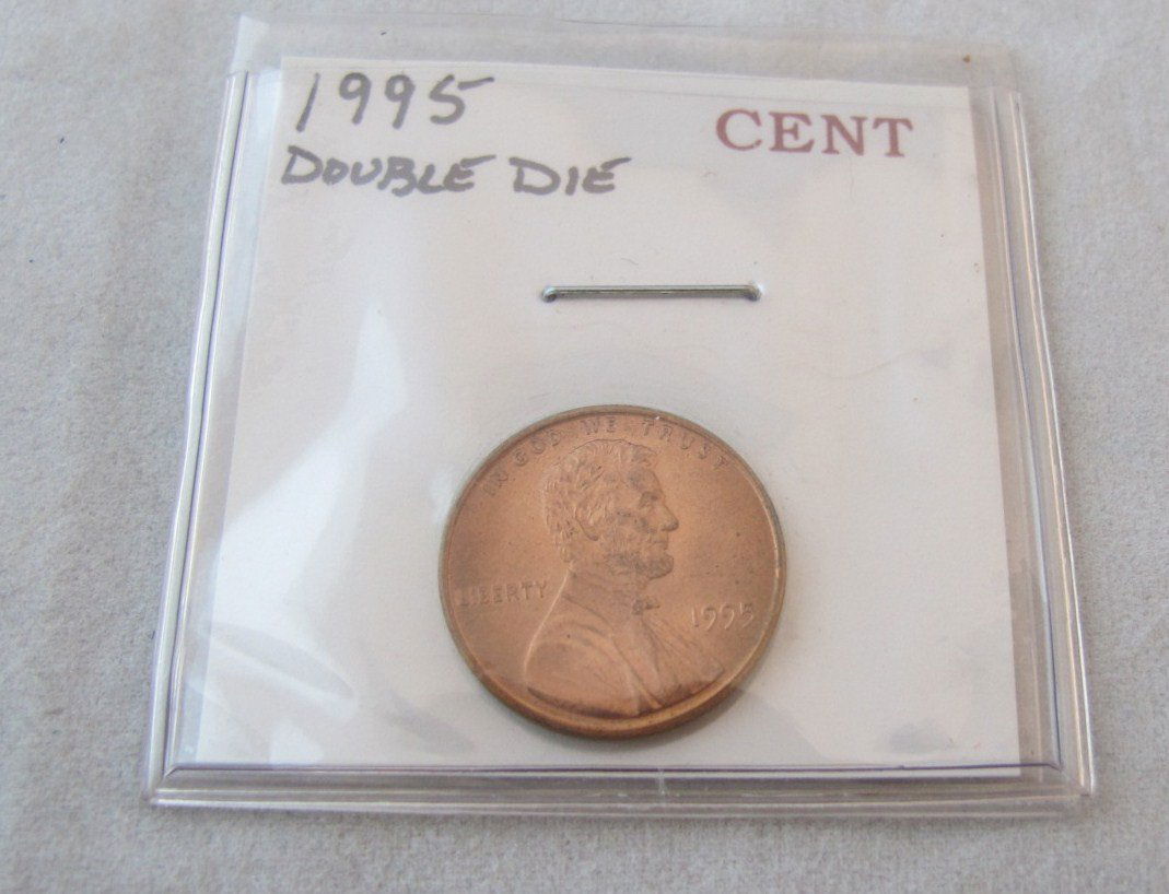 1995 Double Die AU Lincoln Cent: 1995 Double Die AU Lincoln Cent