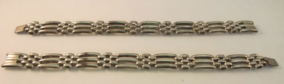 Two Sterling Silver Link Bracelets: Two Sterling Silver Link Bracelets