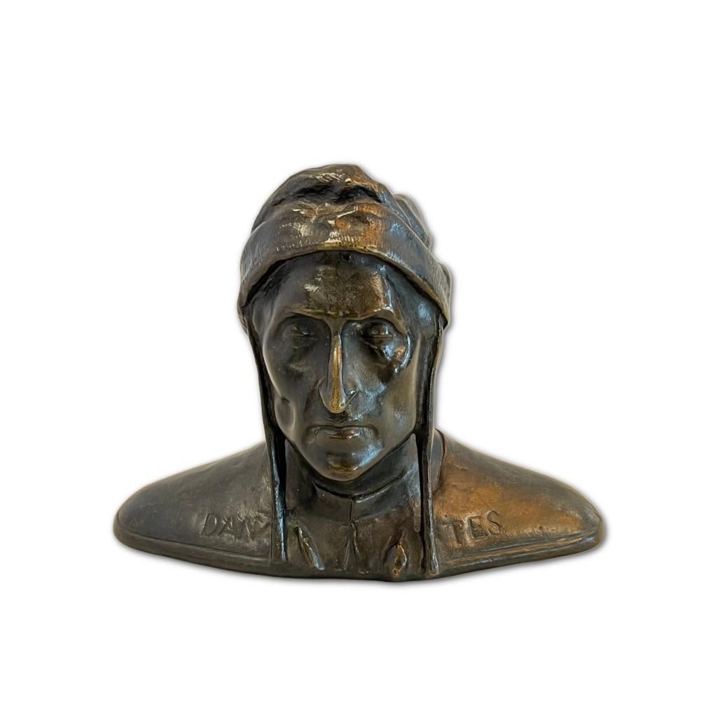 Antique Signed Dante Alighieri Bronze  Bust (1 of 3)