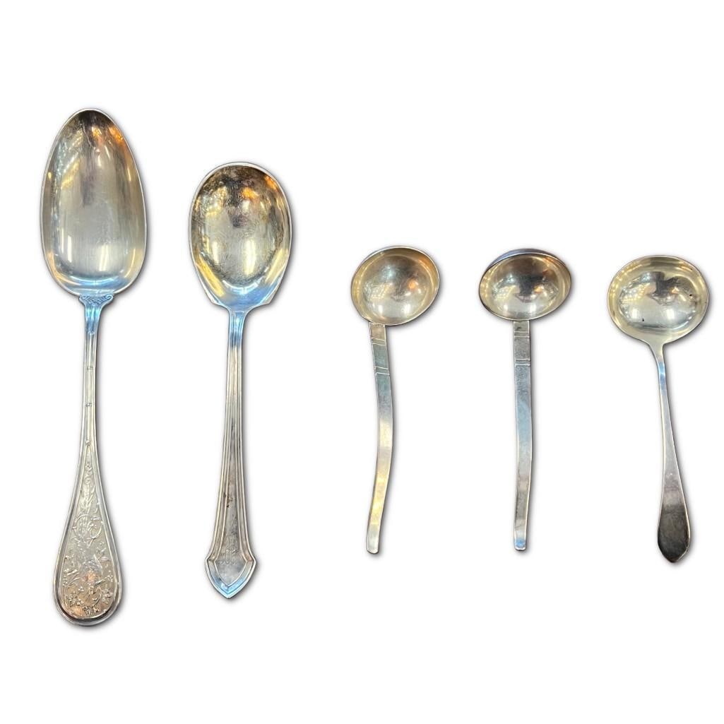 Collection Of Sterling Silver Serving Spoons (1 of 3)