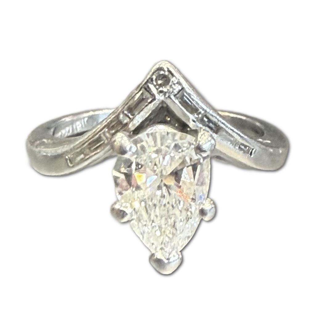 Platinum Diamond Engagement Ring ca1950 (1 of 1)