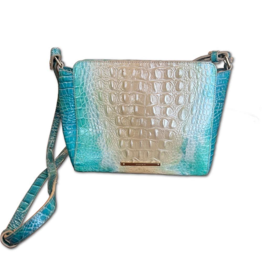 Brahmin Hillary Seafoam Ombre Melbourne Genuine Leather Crossbody Handbag: Brahmin Hillary Seafoam Ombre Melbourne Genuine Leather Crossbody Handbag, It measures 11" High x 8" In Width.