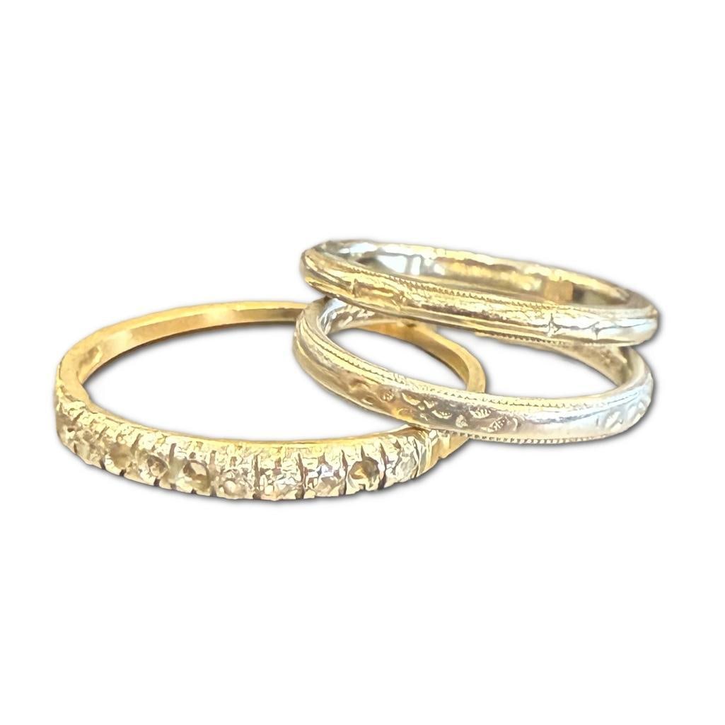 Collection of Three (3) 14k Yellow Gold Wedding Bands (1 of 1)