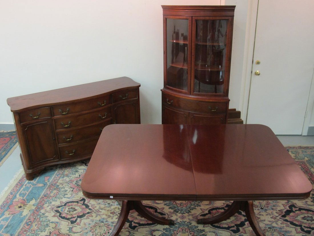 Morganton Dining Room Set Including Table, Sideboard & : Morganton Dining Room Set Including Table, Sideboard & Corner Cabinet w/ Bow Glass, Morganton Furniture Co. High Point, NC