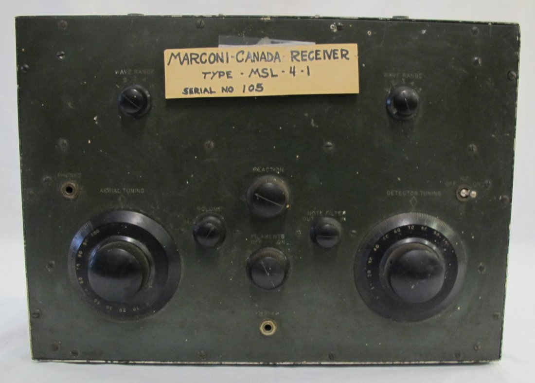Marconi Radio Receiver, Type MSL4-1/45180, Serial #105,: Marconi Radio Receiver, Type MSL4-1/45180, Serial #105, Canadian Company