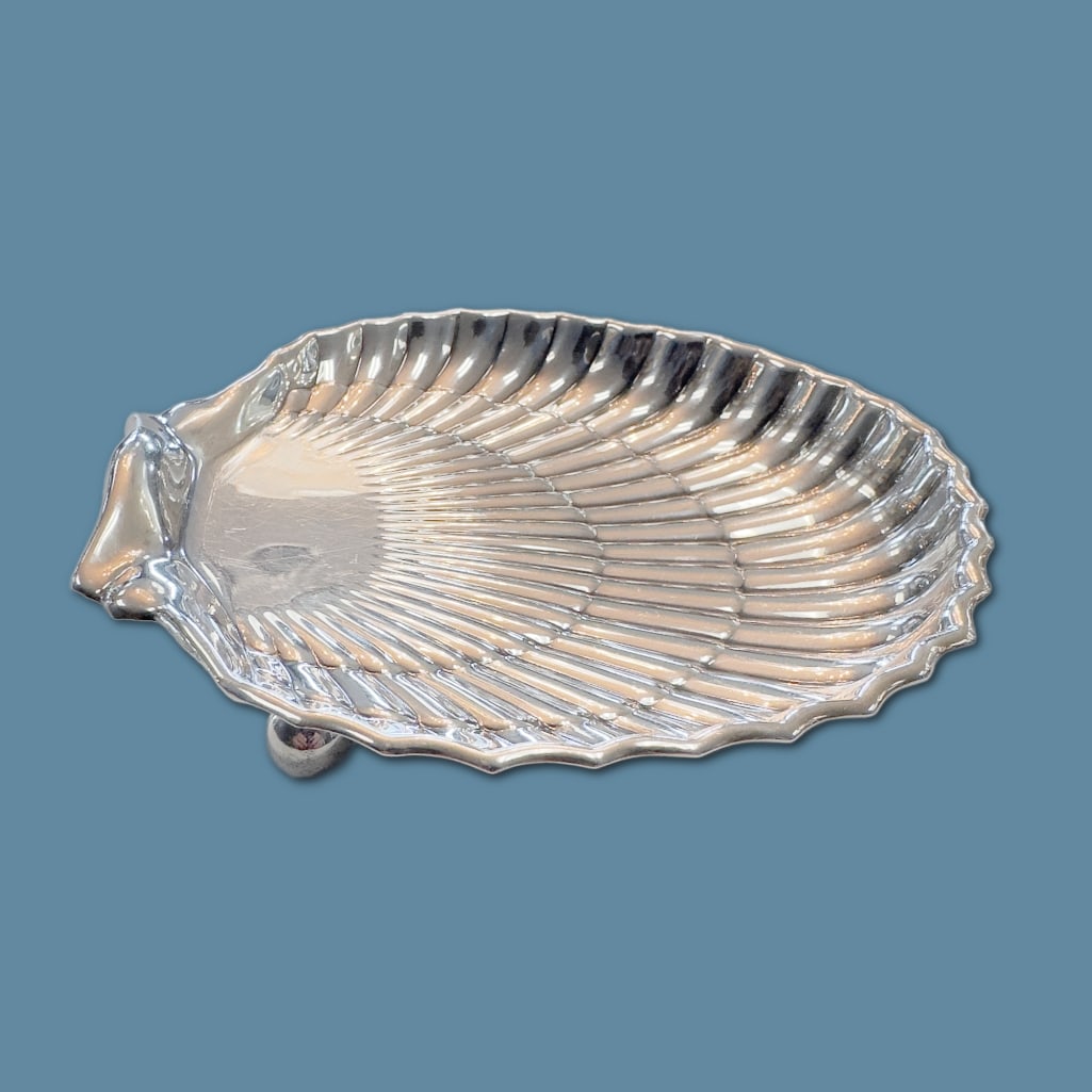 Gorham Sterling Clam Shell Dish With Ball Feet (1 of 2)
