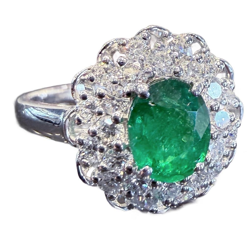 Mia Klein Platinum Tsavorite & Diamond Ring (1 of 1)
