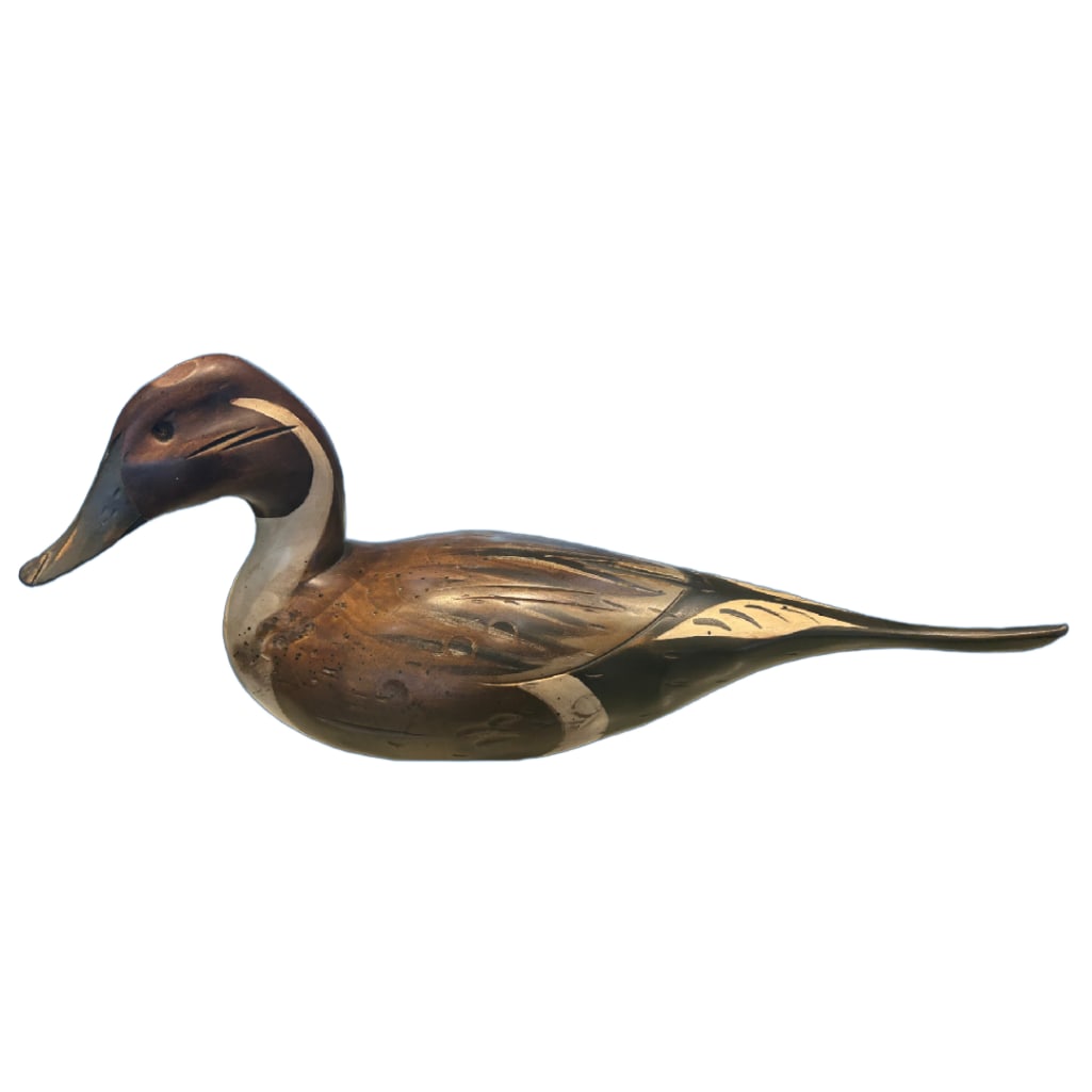 Wooden Bird Factory Original Pam Braunwarth Signed Pintail Decoy 2/84: Wooden Bird Factory Original Pam Braunwarth Signed Pintail Decoy 2/84. This decoy is in overall good condition with the exception of damage to one eye, as shown in photos. It measures approximately 16