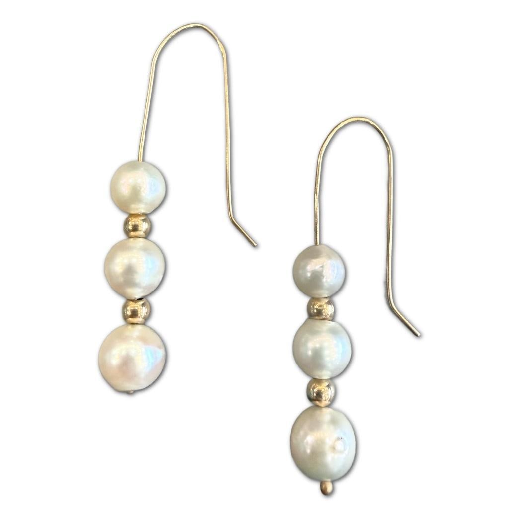 14k Yellow Gold Pearl Drop Earrings (1 of 1)