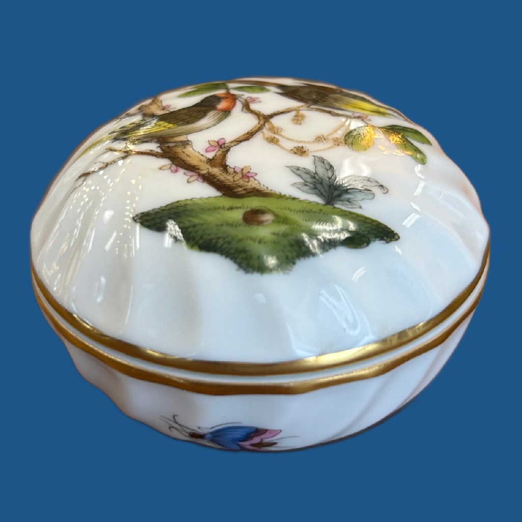 Herend Rothschild Bird Pattern Ring Box - 2