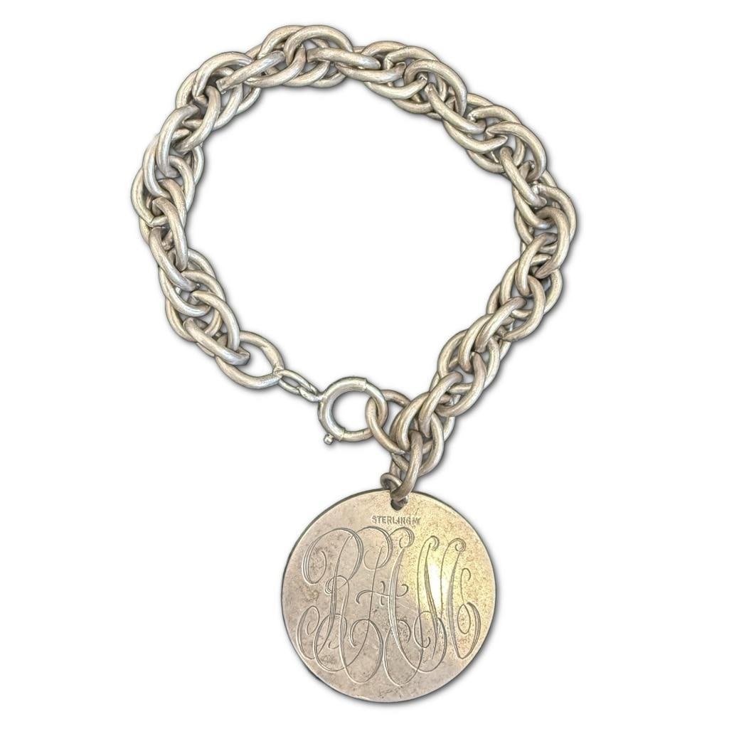 Sterling Silver Monogram Charm Bracelet
