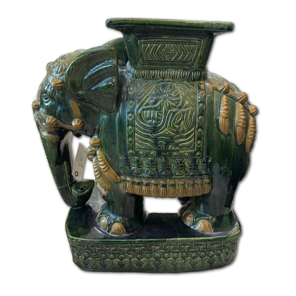 Vintage Ceramic Elephant Garden Stool (1 of 3)