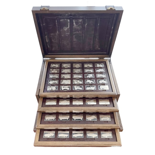 Franklin Mint Centennial Car 100 Sterling Silver Ingot Collection 1000 Grains - 2