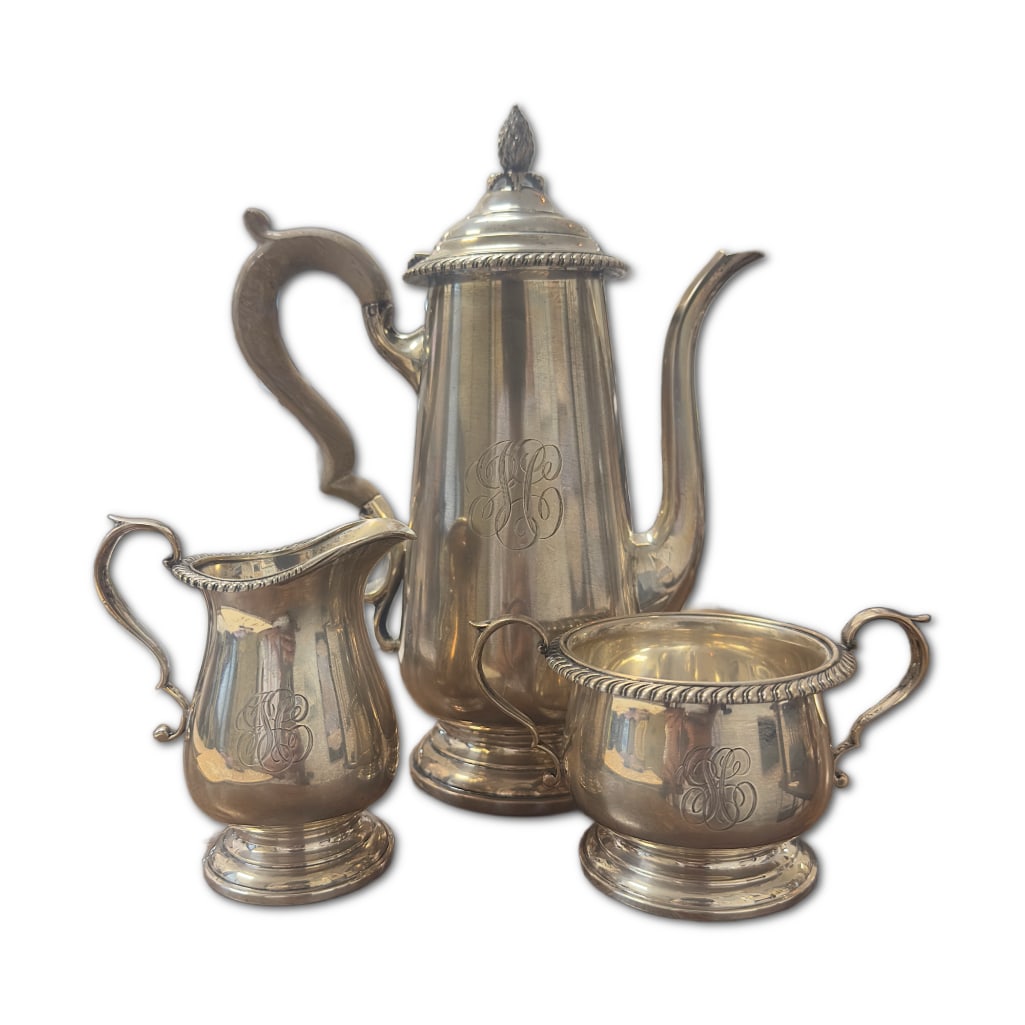 3 Piece Gorham Sterling Silver Hot Chocolate Set (1 of 10)