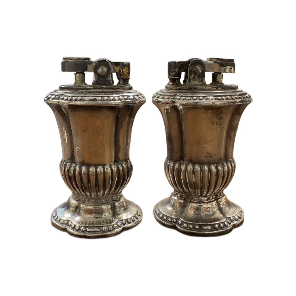 Pair of Vintage Ronson "Mayfair" Silver Plated Table Lighters (1 of 5)