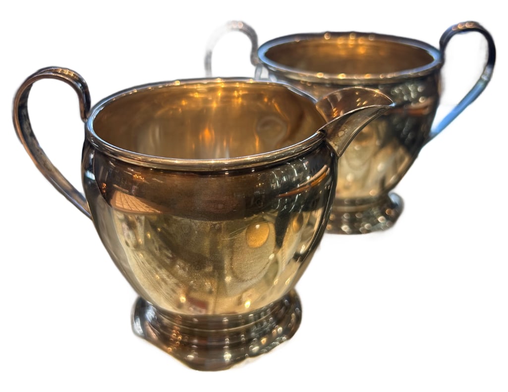Preisner Silver Company Sterling Silver Sugar & Creamer Set: Preisner Silver Company Sterling Silver Sugar & Creamer Set. This lot comprises one (1) sterling silver sugar bowl & one (1) sterling silver creamer by Preisner Silver Company.The cr