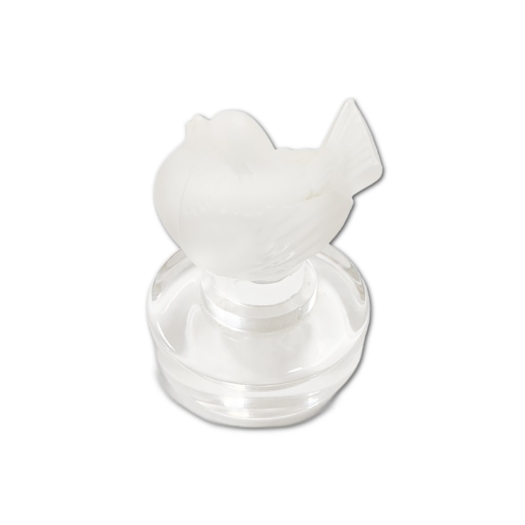 Vintage Lalique Frosted Crystal Sparrow Paperweight "Heads Up": Vintage Lalique Frosted Crystal Sparrow Paperweight "Heads Up". Measures 2.5" H x 2" D. Signed Lalique France on Bottom. Great Condition.