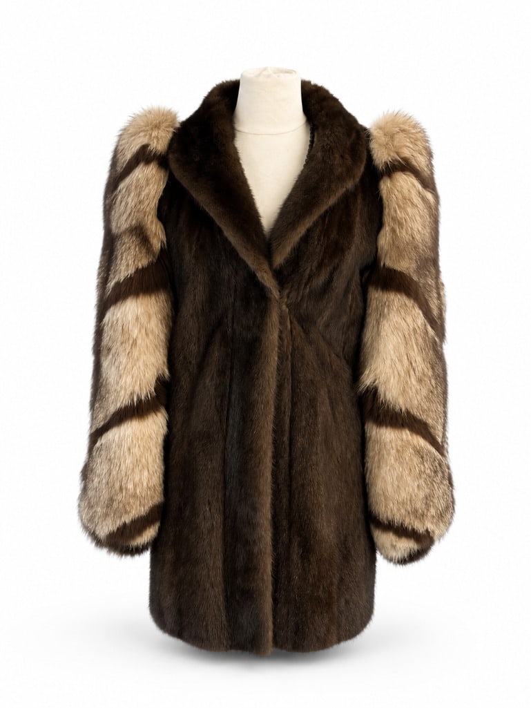 Vintage Mahogany Mink and Fox Fur Coat (1 of 6)