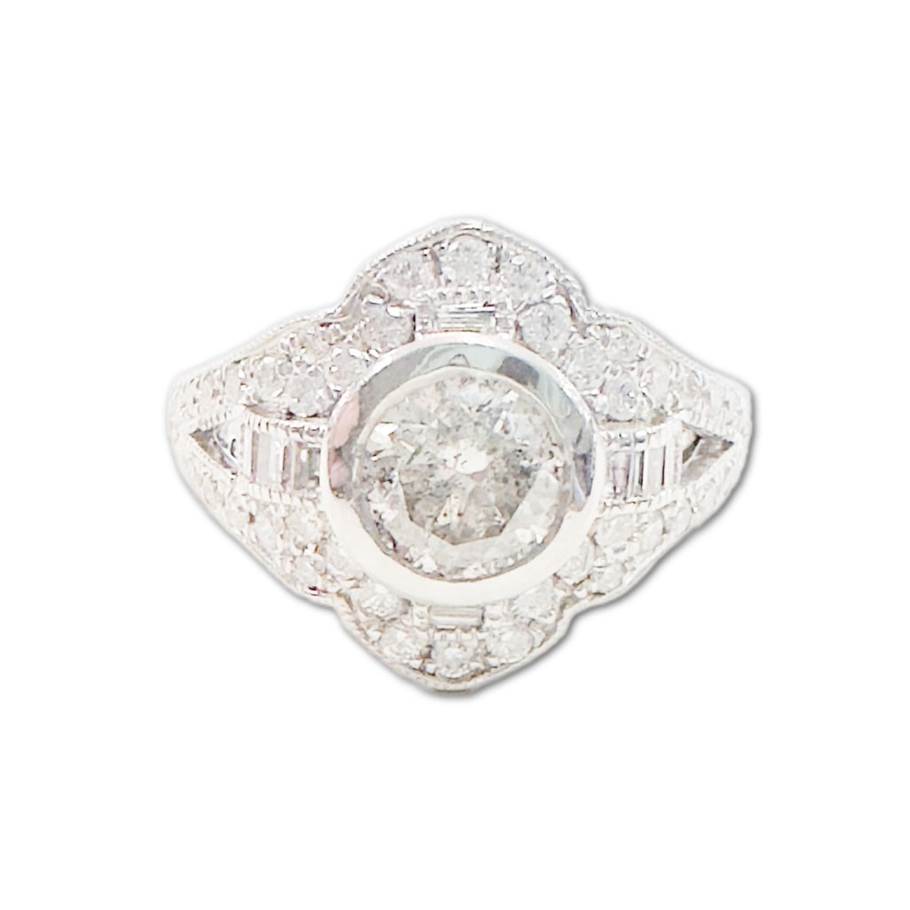 Aaron Gottlieb 14K Gold Diamond Ring: Aaron Gottlieb 14K White & Yellow Gold Diamond Ring. This Ring Includes Twenty-Four (24) Round Brilliant Cut Natural Diamonds (2mm), Weighing 0.71 Carats.These Diamonds have a VS1-VS2 Clarity Grade