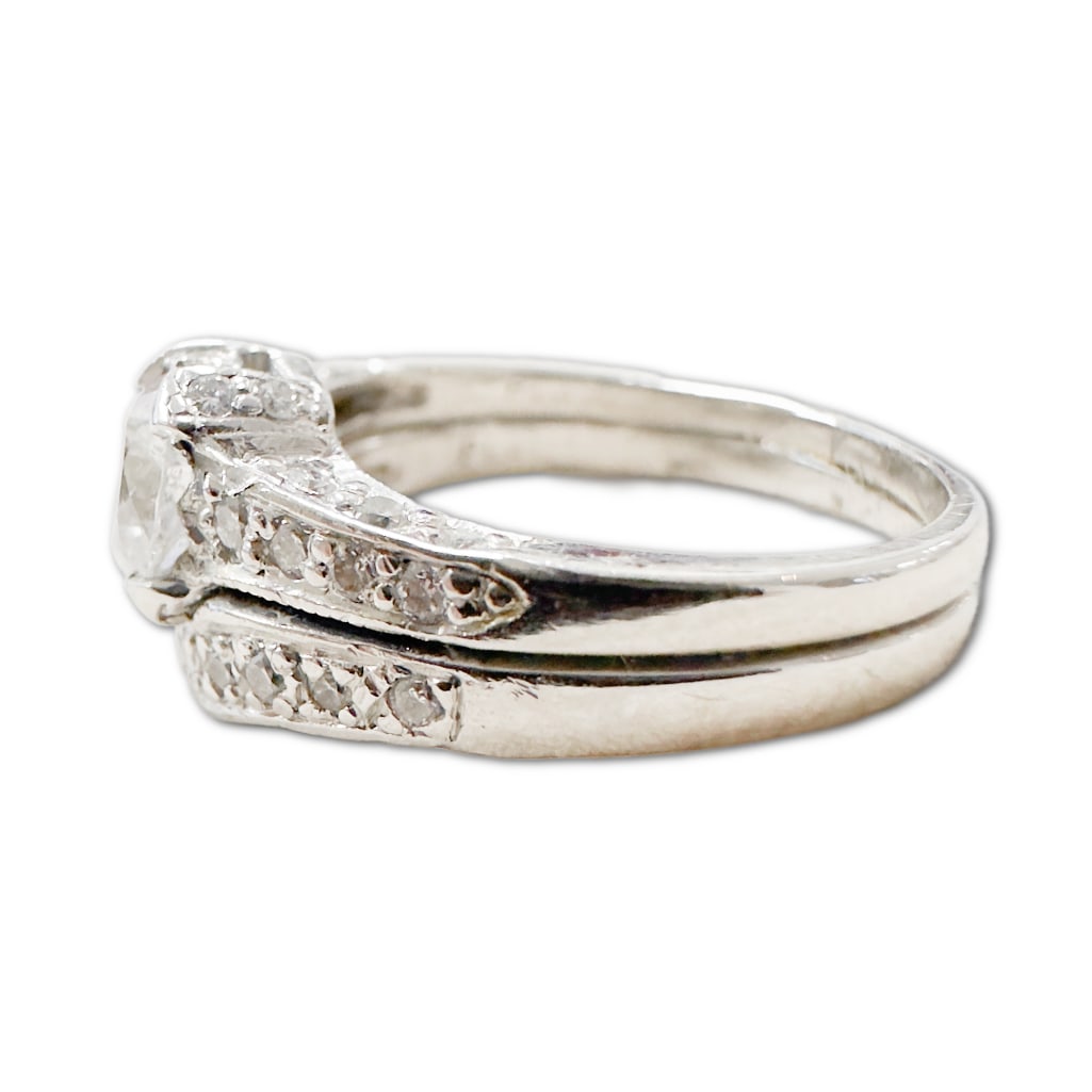 Platinum Split Shank Diamond Ring - 2
